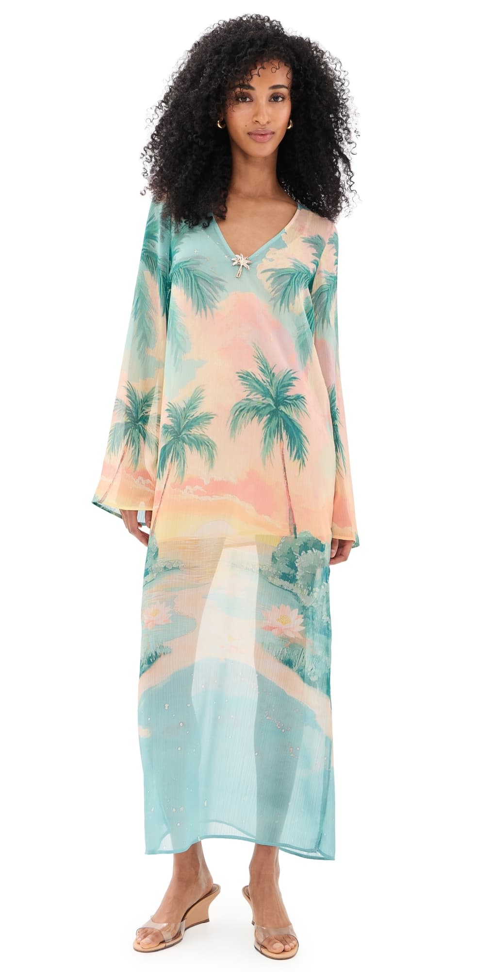 Show Me Your Mumu Staycation Coverup Maxi Dress Sunset Cove Chiffon