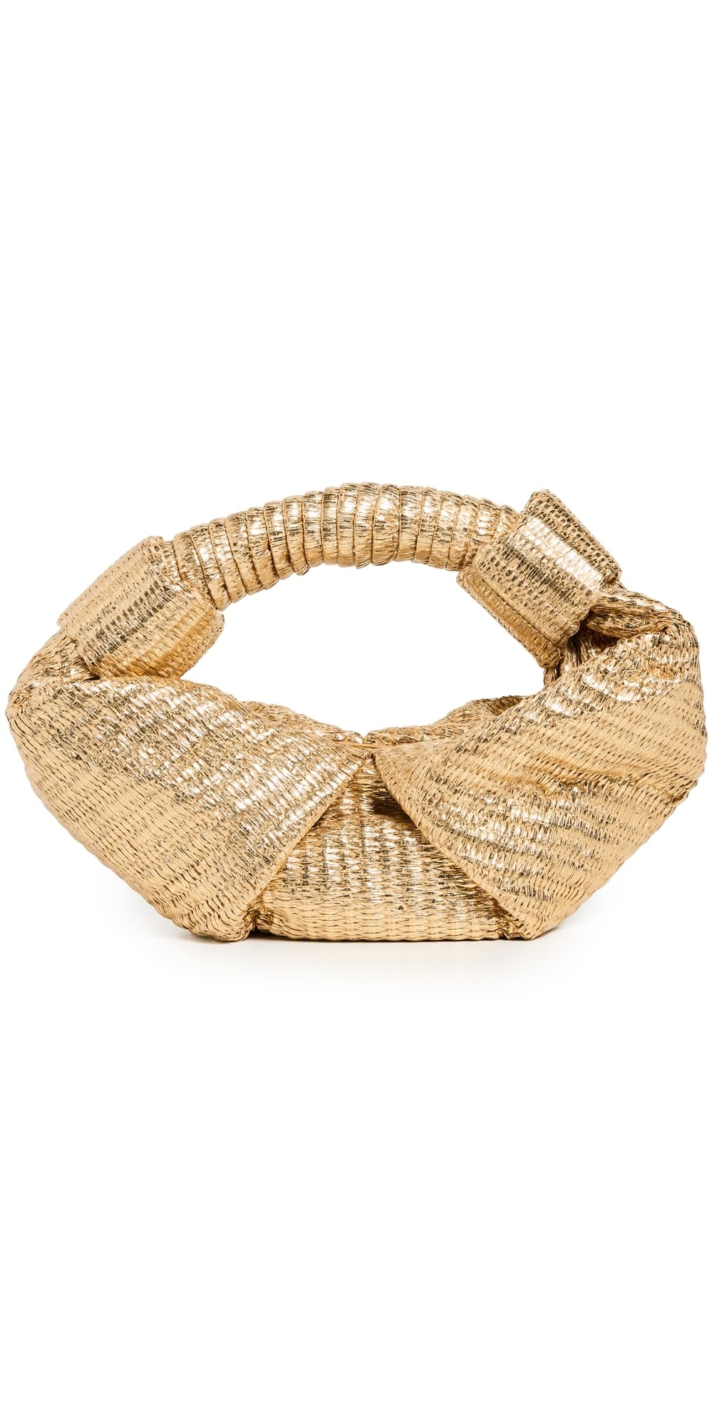 SIMONMILLER Metallic Raffia Lopsy Bag Gold/Natural
