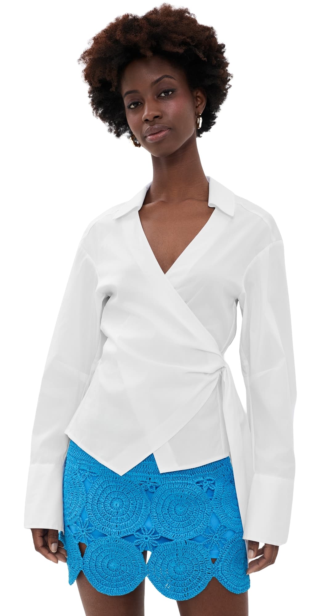 SIMONMILLER Anya Poplin Wrap Top Macadamia