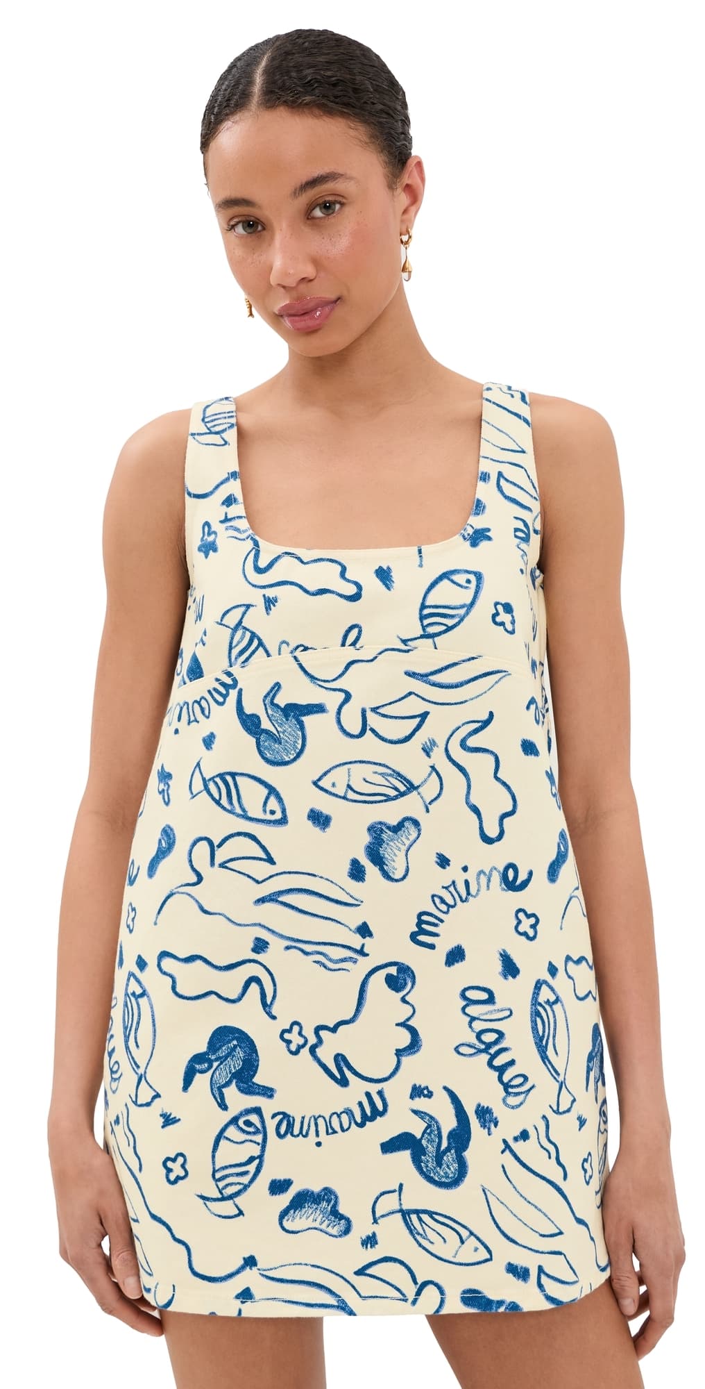 SIMONMILLER Sahara Printed Denim Dress Marine Print