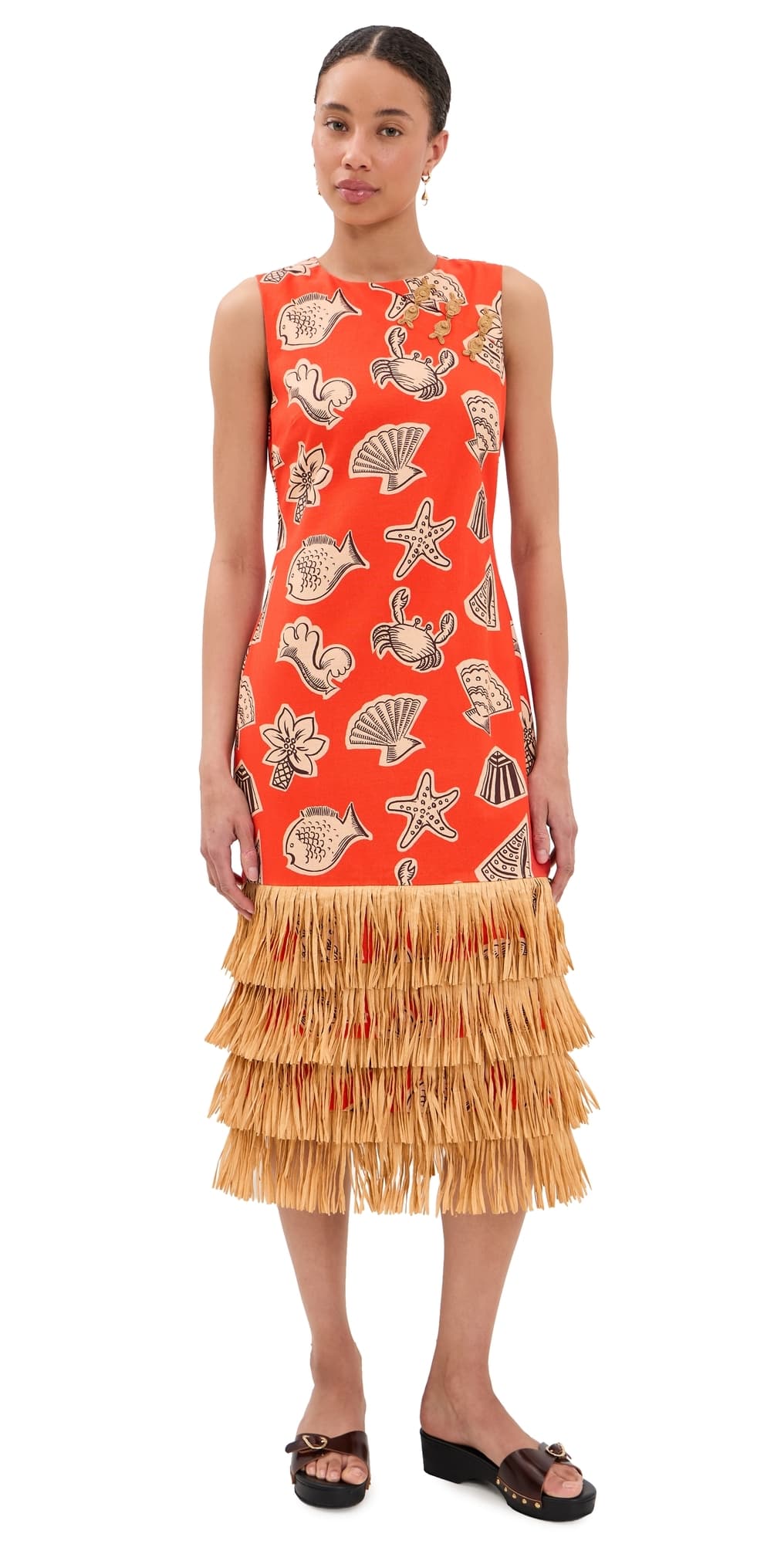 SIMONMILLER Jooni Linen Dress Playful Sea Print