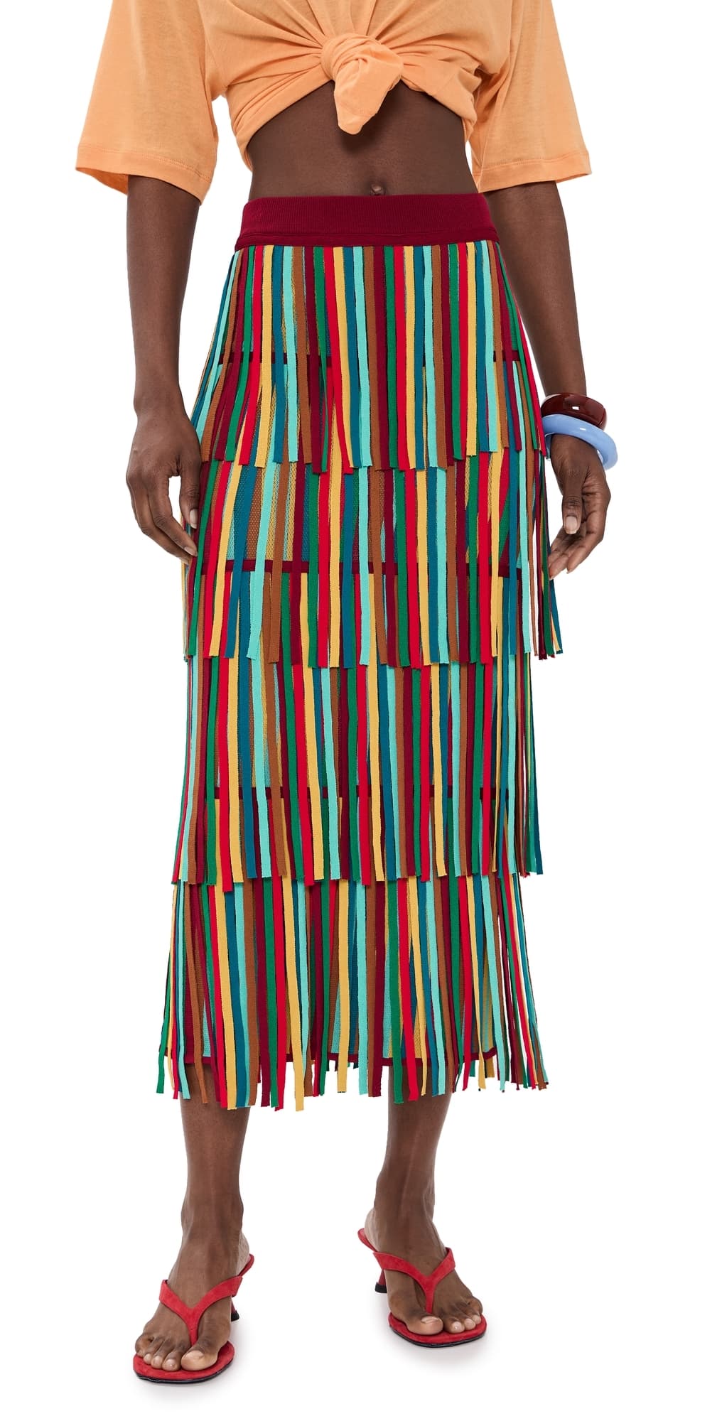 SIMONMILLER Za Za Knit Skirt Vibrant Multi Stripe