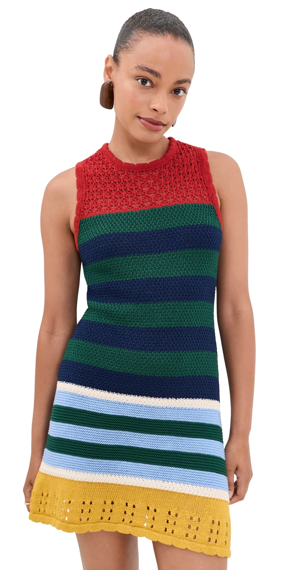 SIMONMILLER Yvonne Knit Mini Dress Brick Stripe Combo