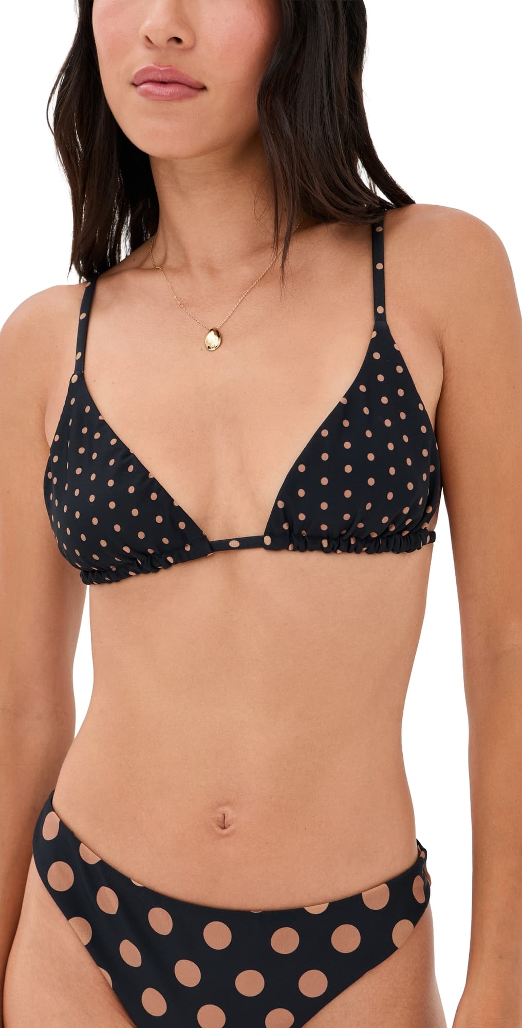 SIMONMILLER Bwai Bikini Top Black/Tan Polka Dot