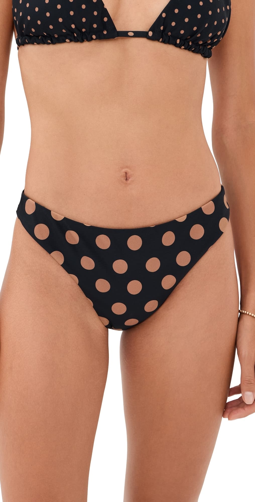 SIMONMILLER Bwai Bikini Bottoms Black/Tan Polka Dot