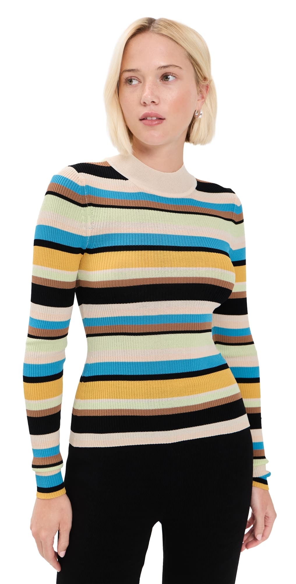 SIMONMILLER Mika Striped Knit Top Ocean Stripe