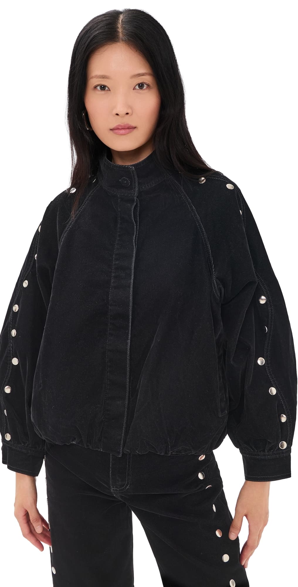 Sixxta Black Bomber Corduroy Jacket Black