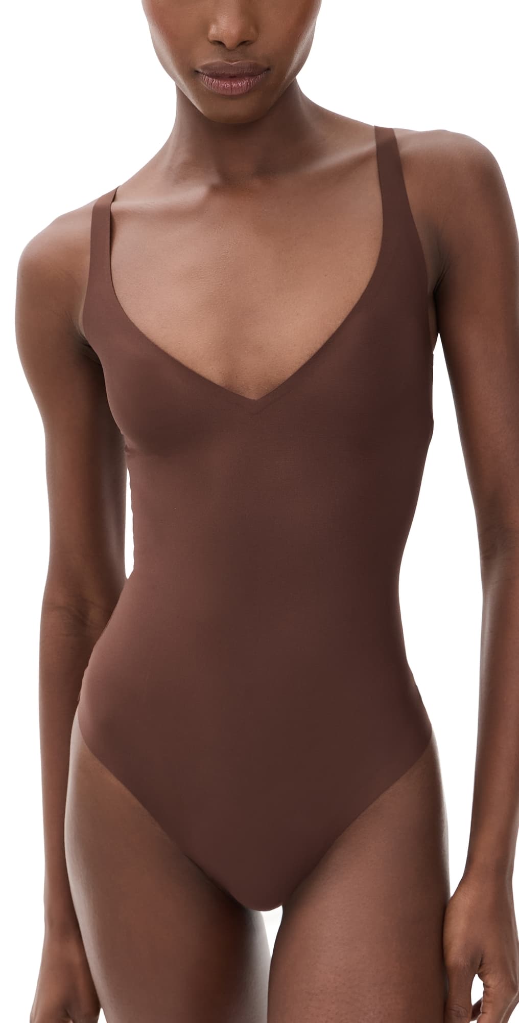 SKIMS Plunge Thong Bodysuit Cocoa