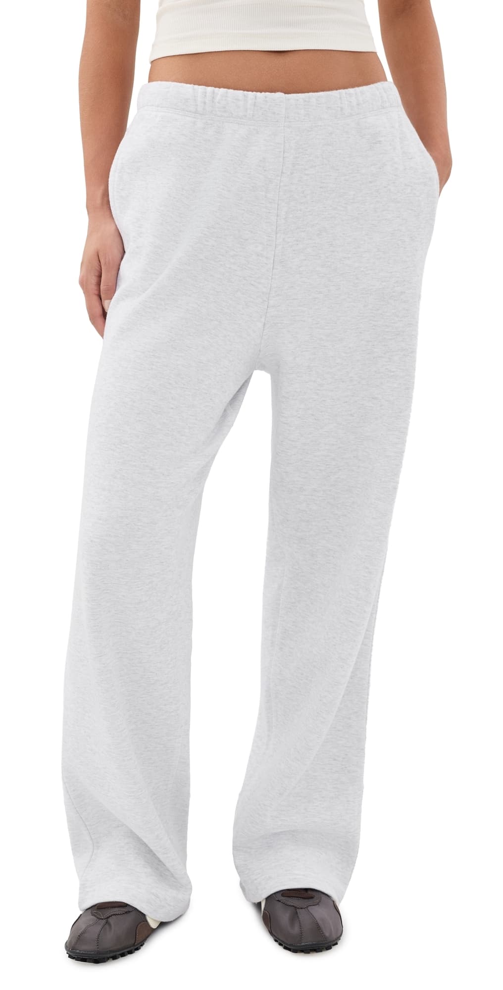 SKIMS Classic Straight Leg Pants Light Heather Grey