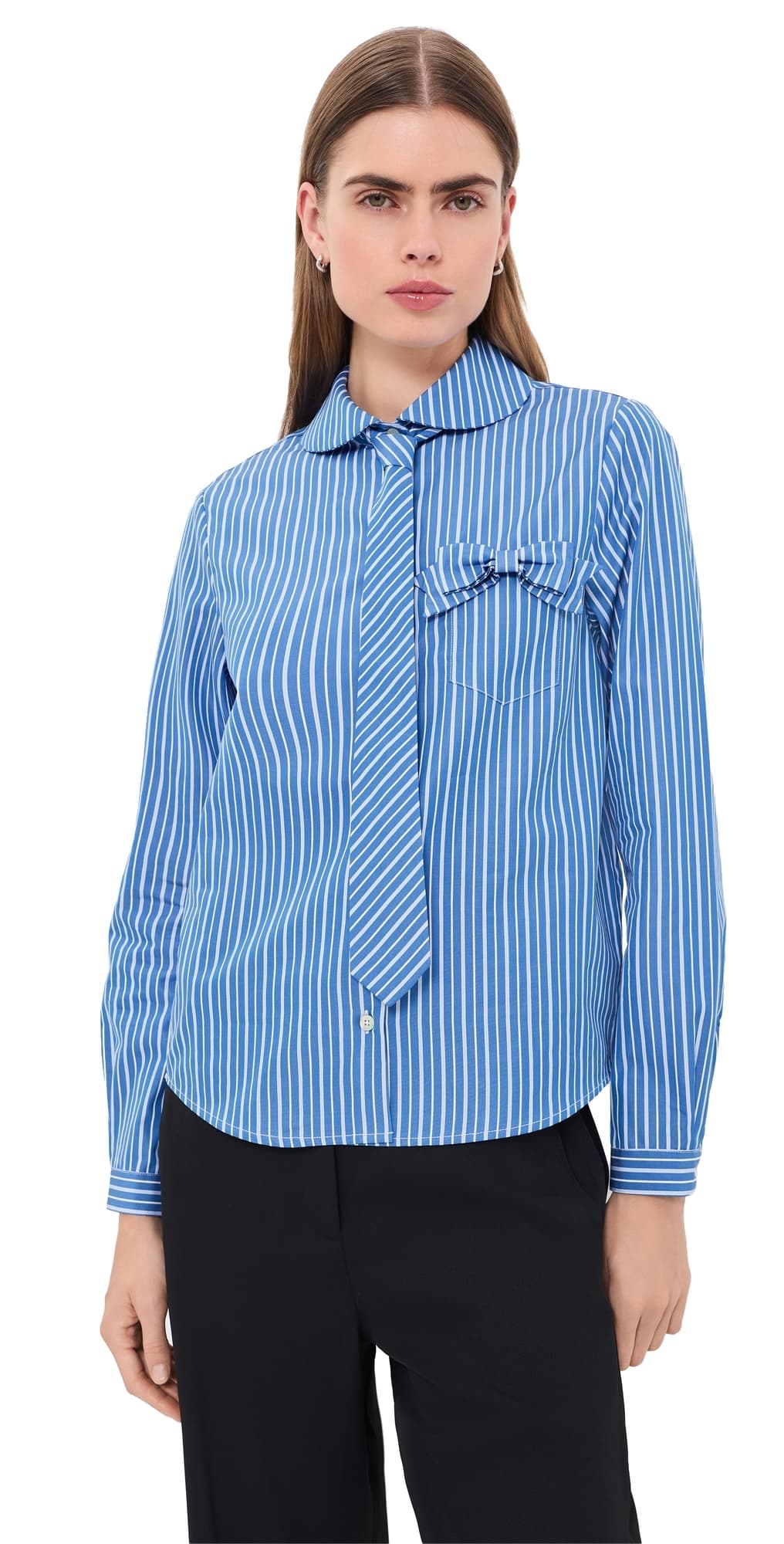 Sandy Liang Gemma Button Down Shirt Light Blue