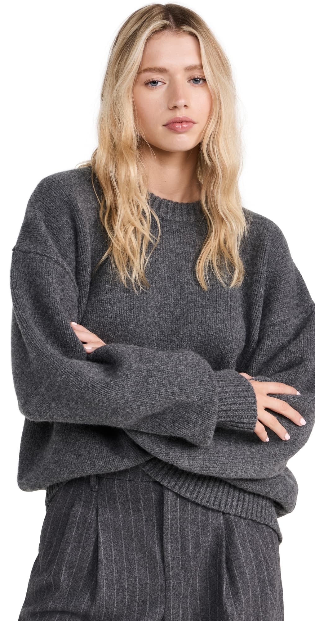 Sold Out NYC The Cashmere Signature Crew in Charcoal Charcoal