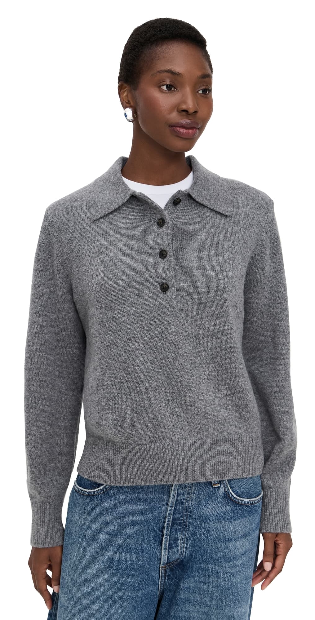 Sold Out NYC The Cashmere Polo in Heather Smoke Heather Smoke