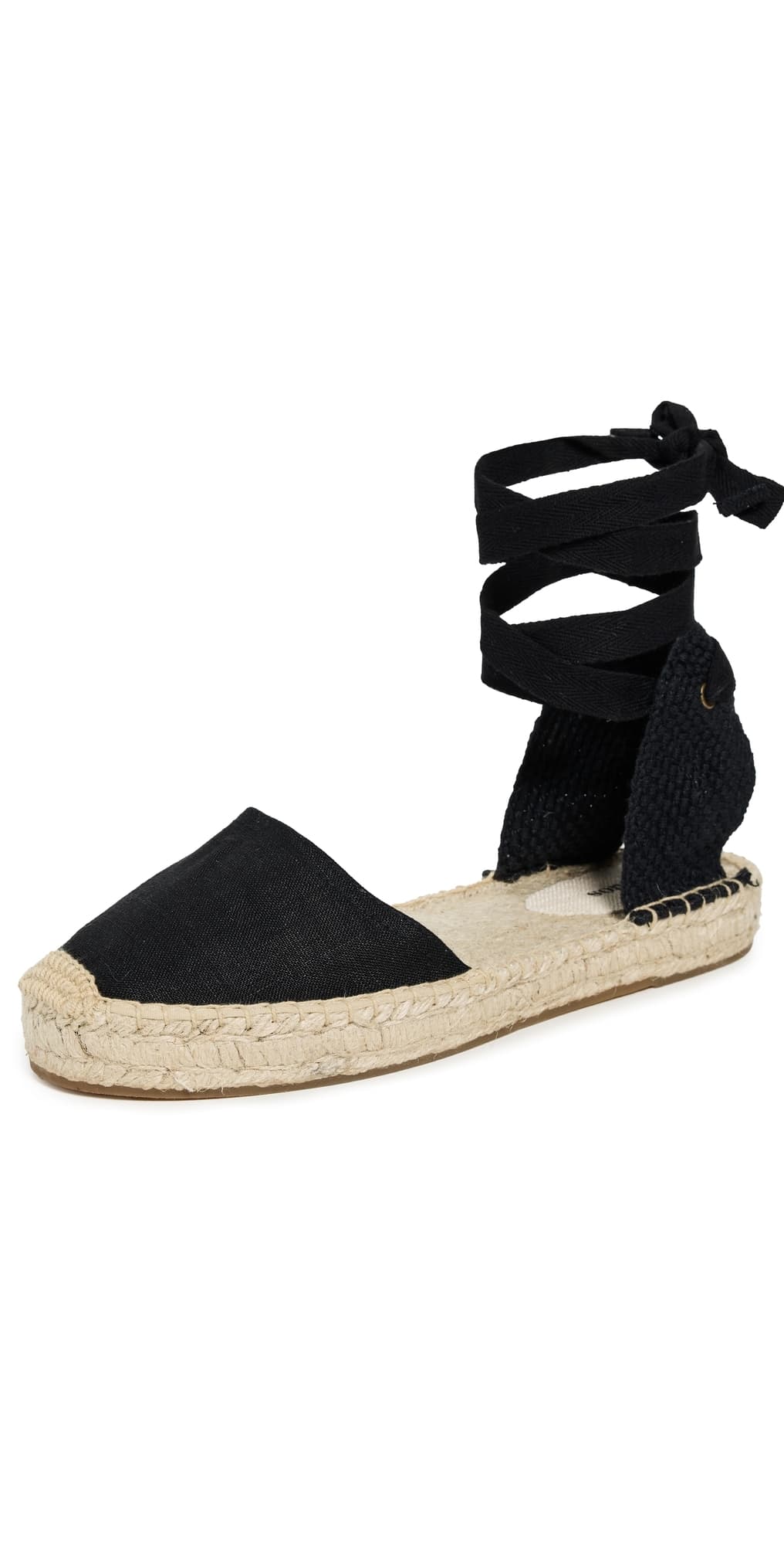 Soludos Lauren Lace Up Espadrilles Noche Black