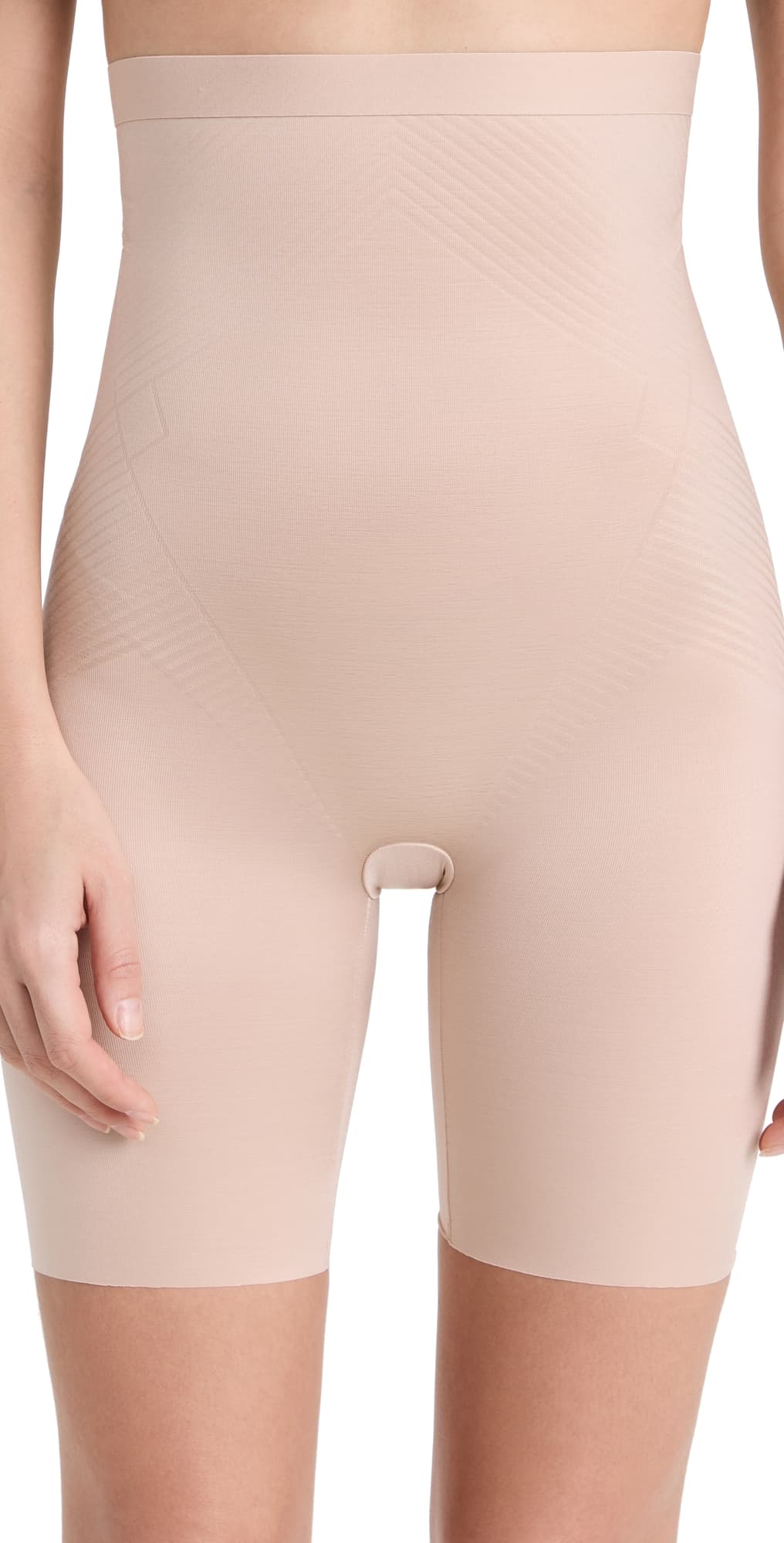 SPANX SPANXshape Invisible High-Waisted Mid-Thigh Short Champagne Beige