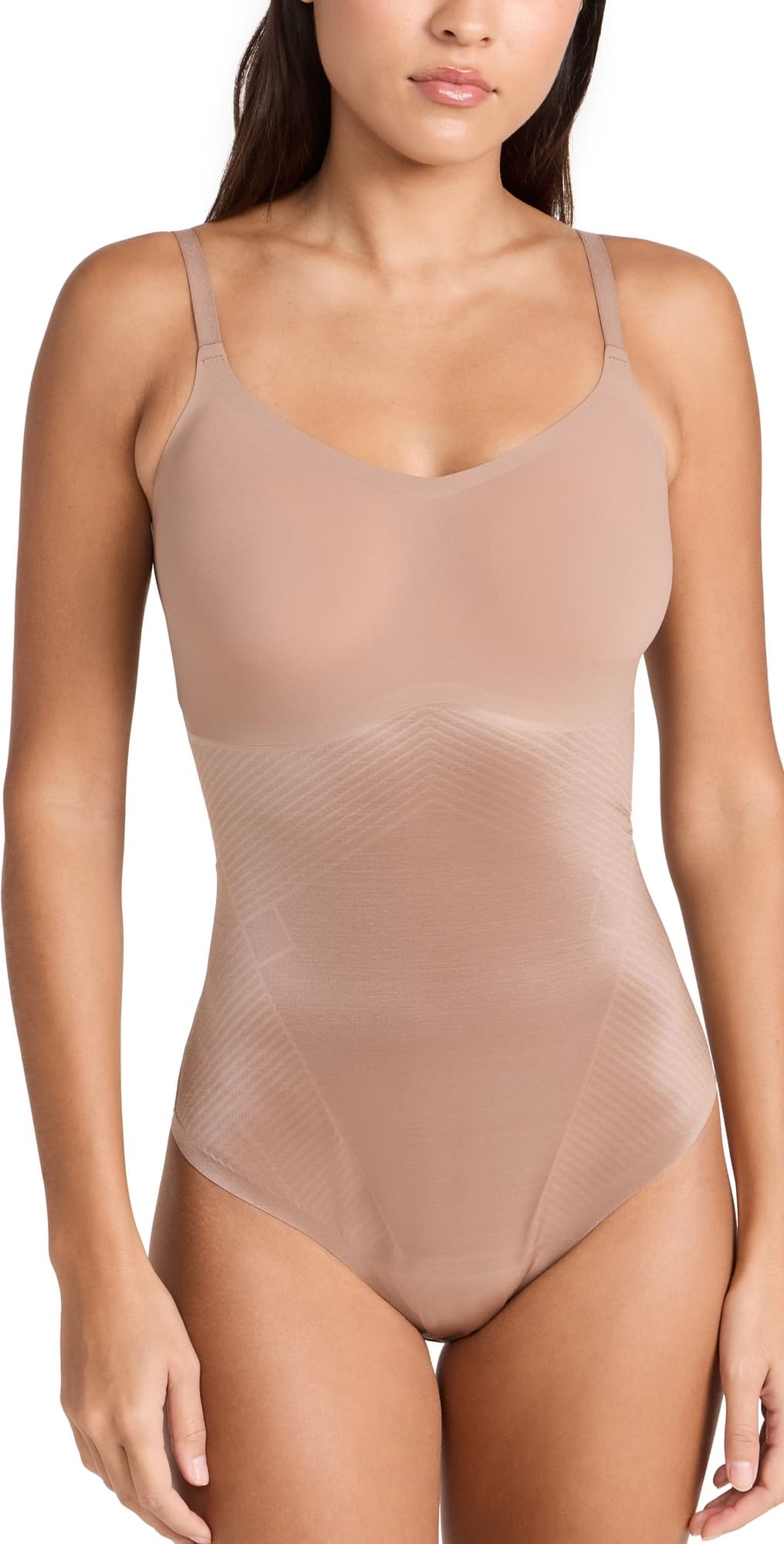 SPANX SPANXshape Invisible Cami Thong Bodysuit Cafe au Lait · XL