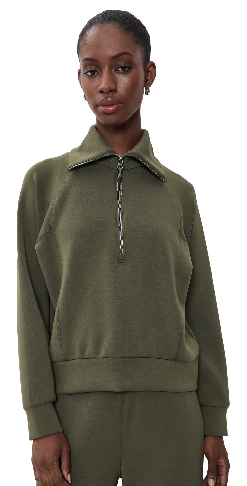 SPANX AirEssentials Half Zip Sweatshirt Monstera