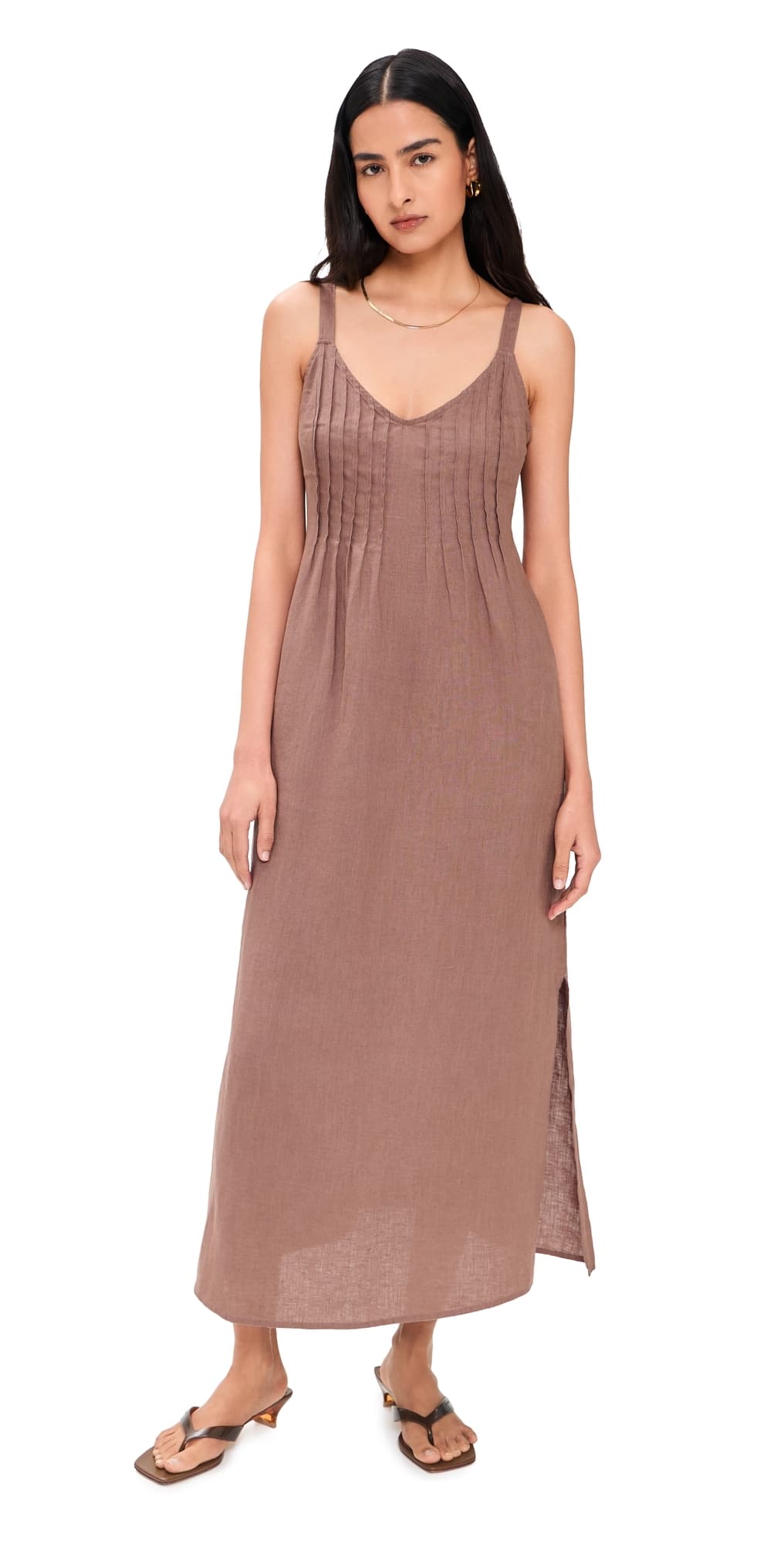 Splendid Stella Linen Pintuck Dress Wicker