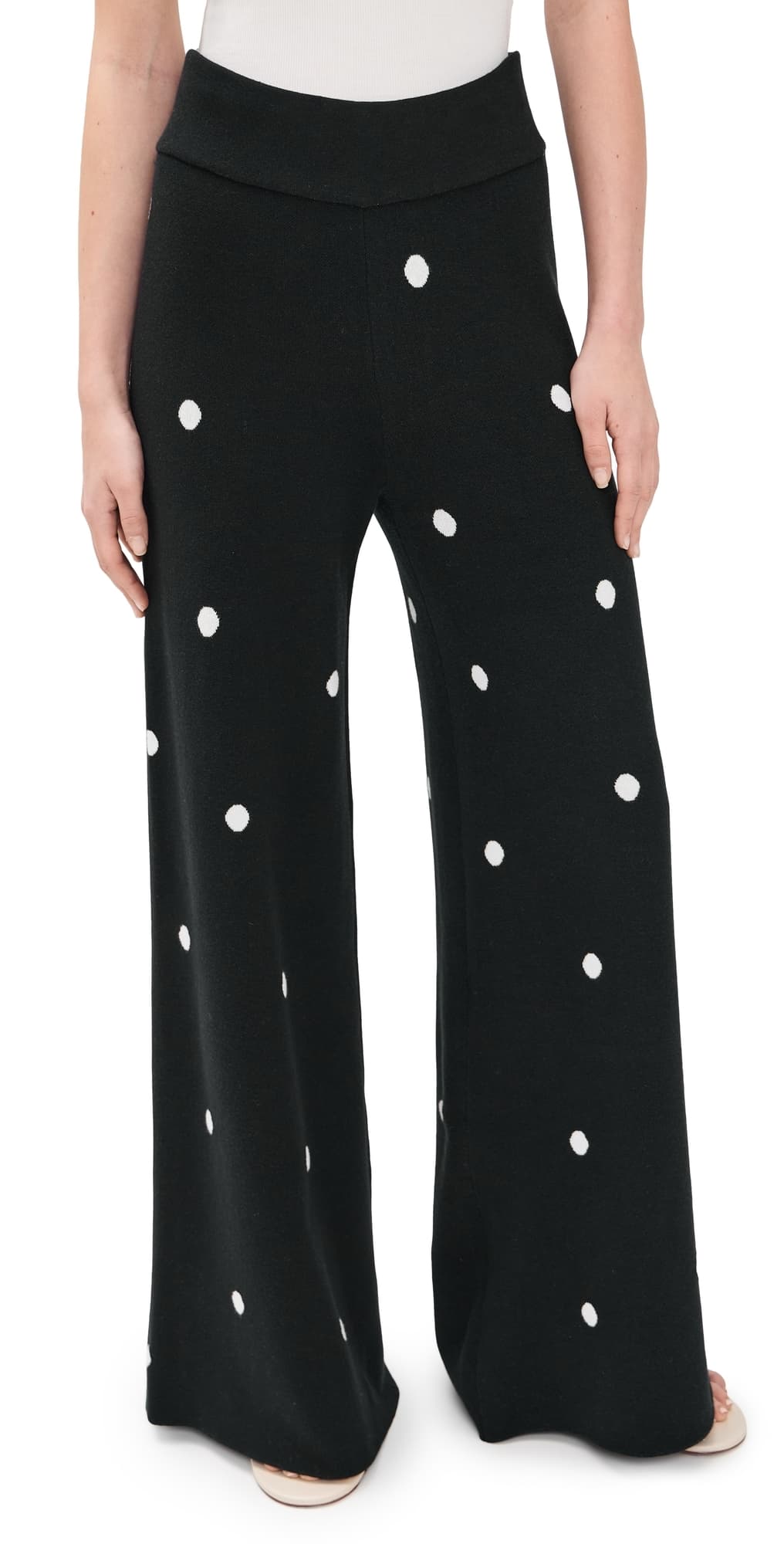 Splendid x Cellajaneblog Polka Dot Sweater Pants Black/White Polka Dot