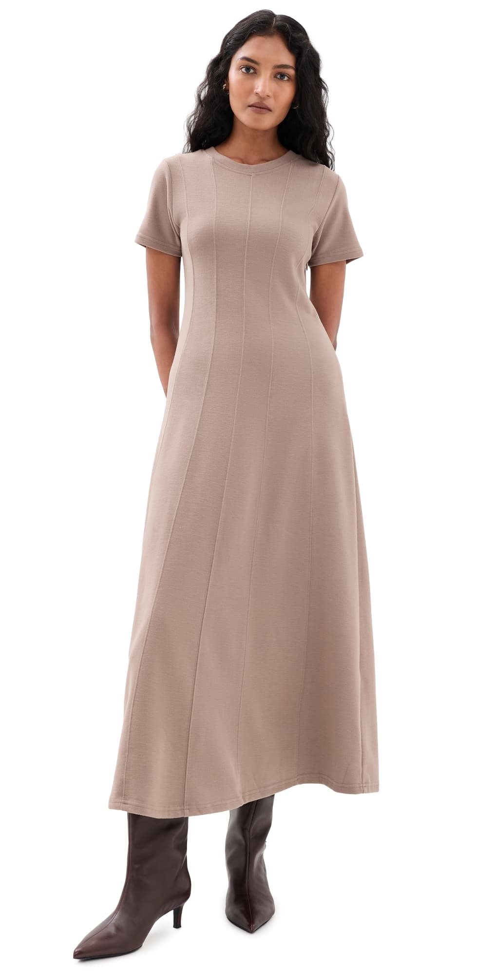 Splendid Winslow Midi Dress Taupe Grey
