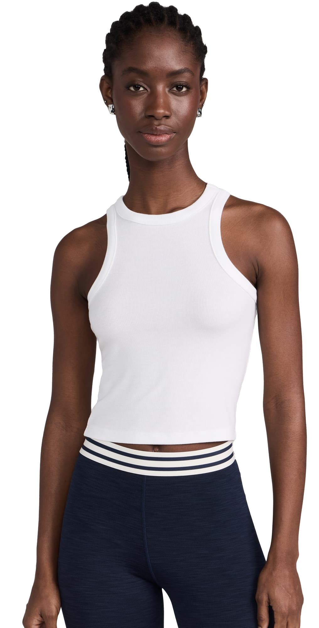Splits59 Kiki Rib Crop Top White