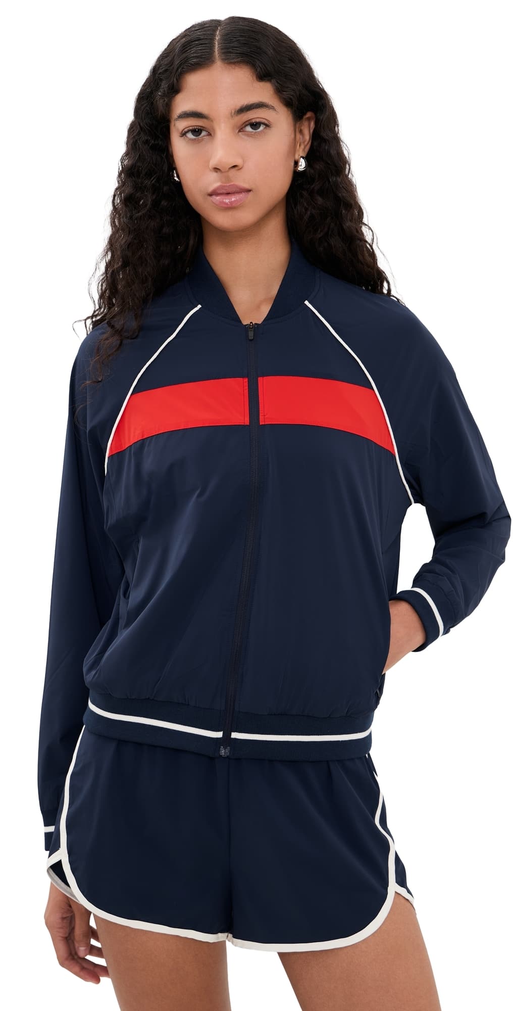 Splits59 Maci Woven Nylon Jacket Indigo/Lotus Red