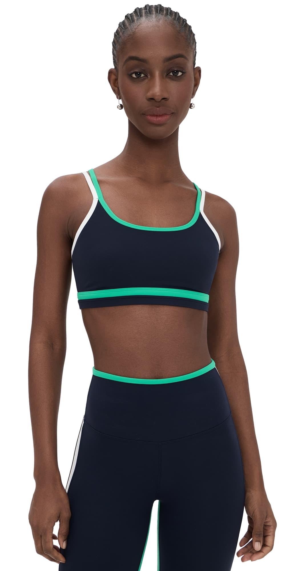 Splits59 Eva Rigor Double Strap Bra Indigo/Spearmint