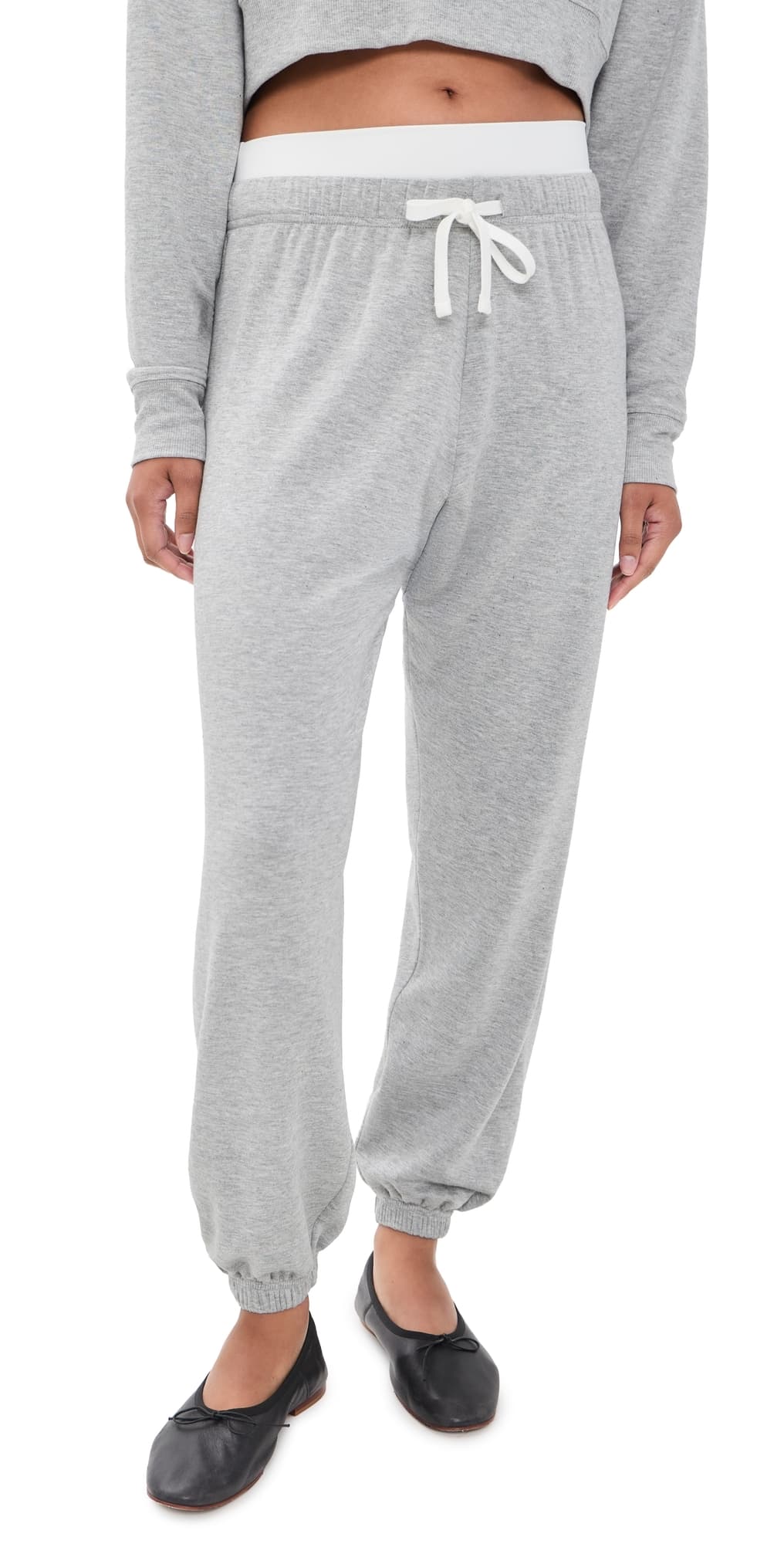 Splits59 Andie Dual Waist Sweatpants Heather Grey/White