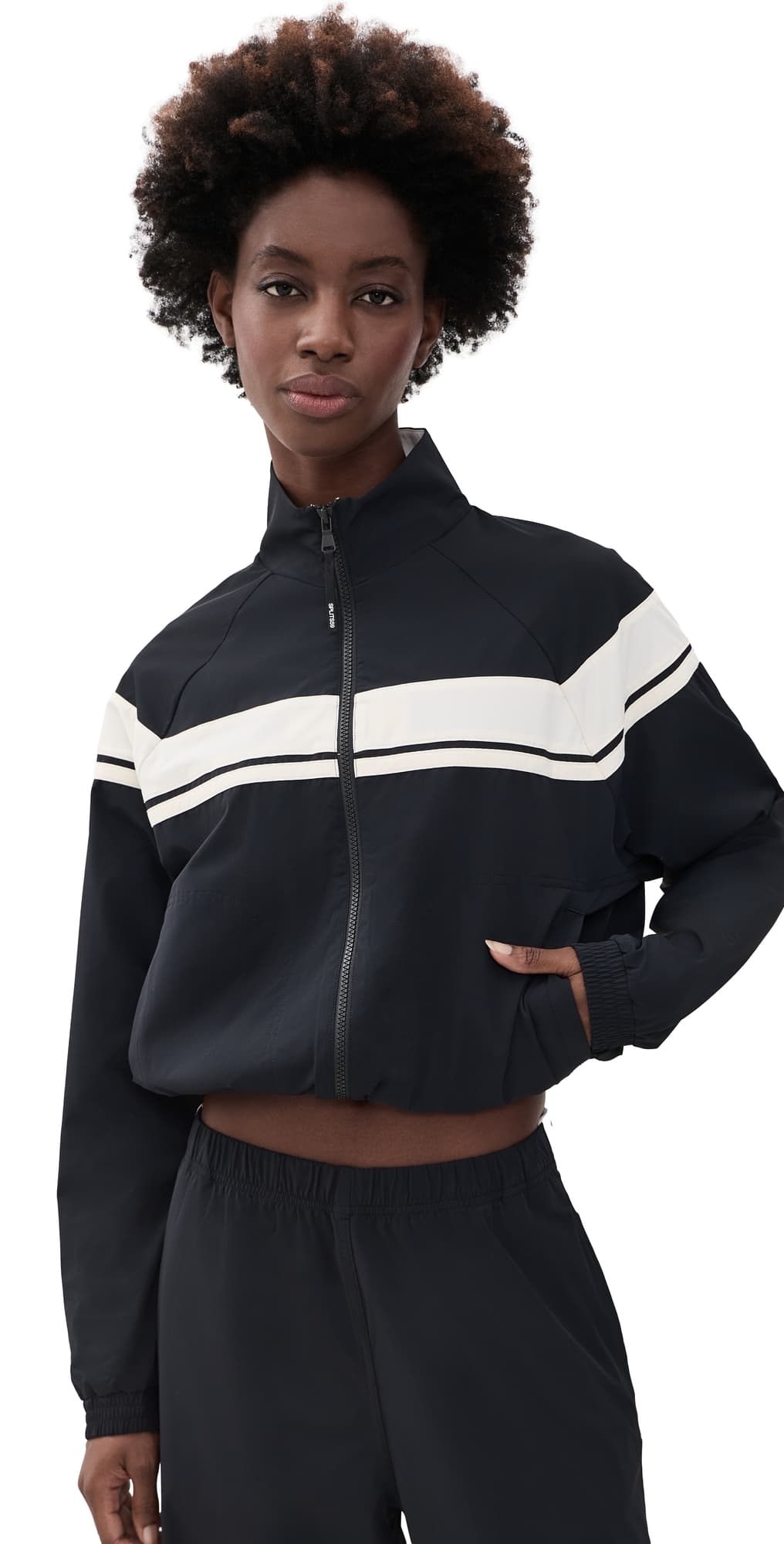 Splits59 Morrison Nylon Twill Track Jacket Black/Creme