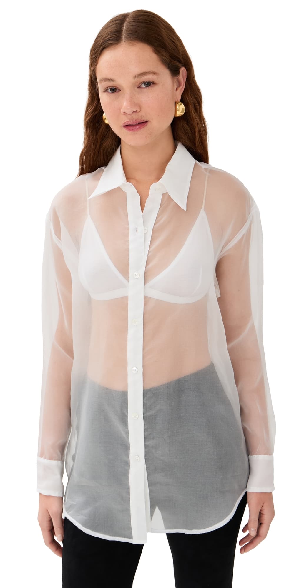SPRWMN Oversized Silk Shirt White