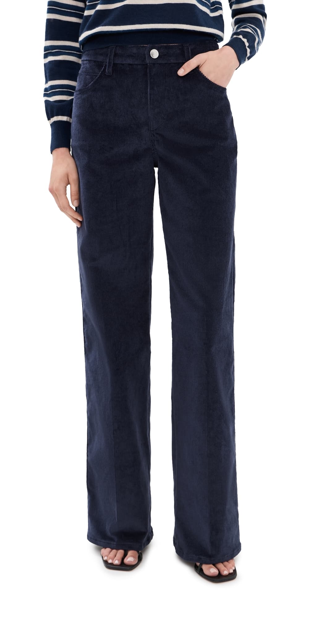 SPRWMN Vintage Wide Leg Corduroy Pants Navy