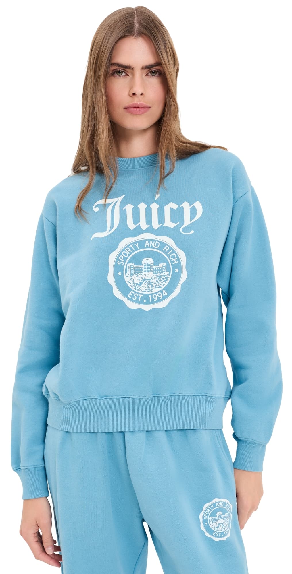Sporty & Rich x Juicy Couture Emblem Sweatshirt Sky Blue