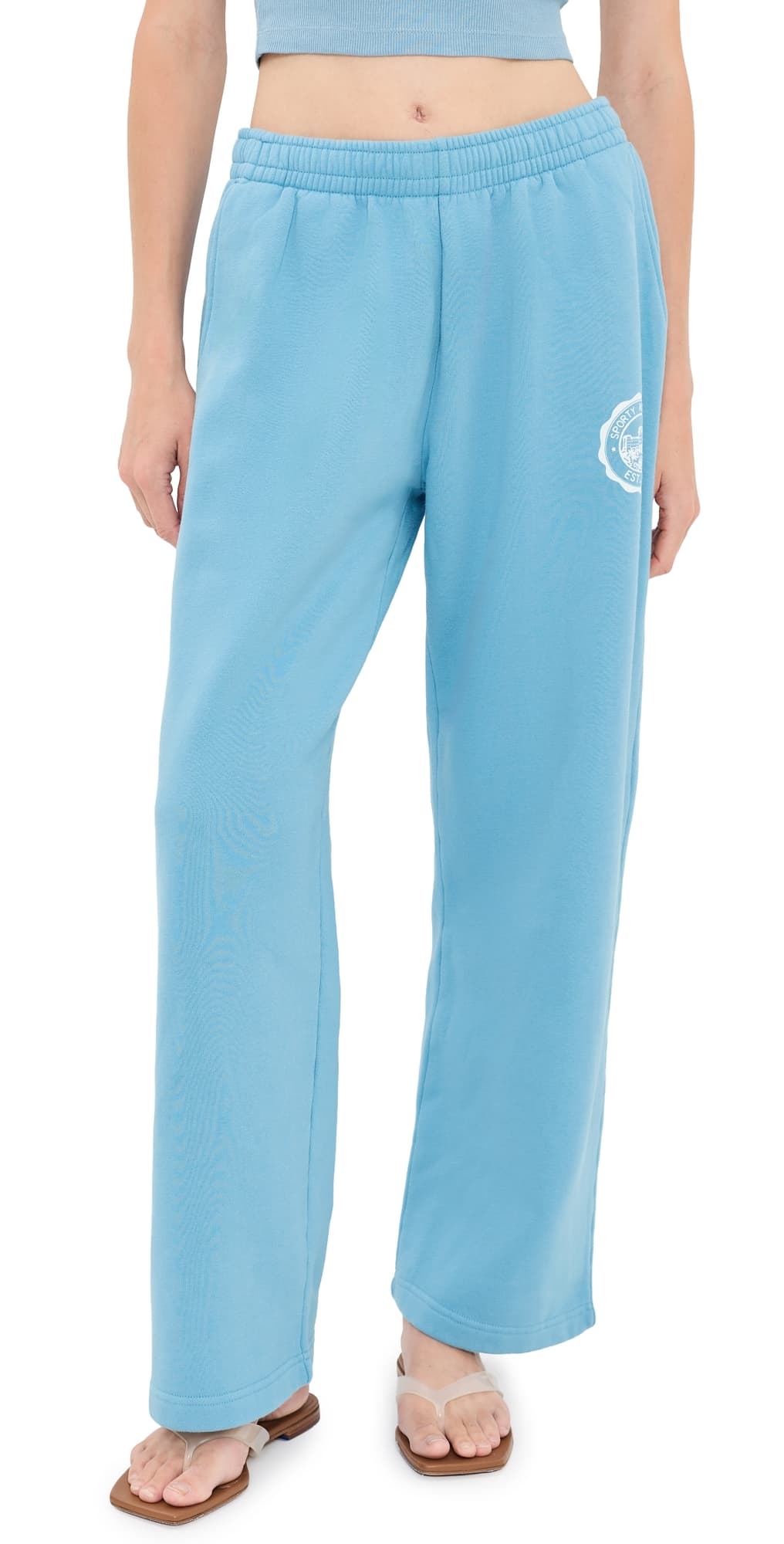 Sporty & Rich X Juicy Couture Emblem Wide Sweatpants Sky Blue