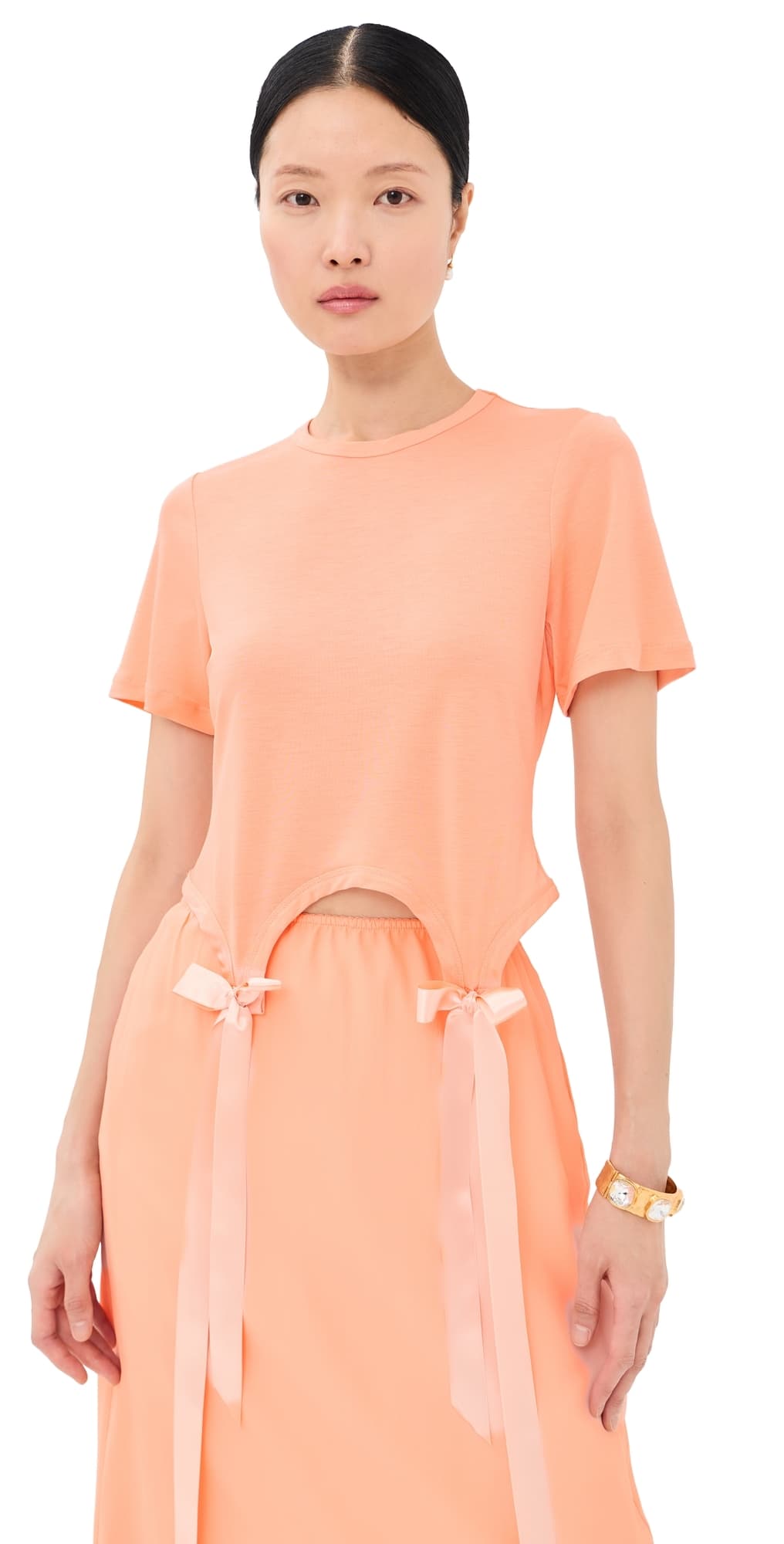 Simone Rocha Bow Tail Easy T-Shirt Clementine