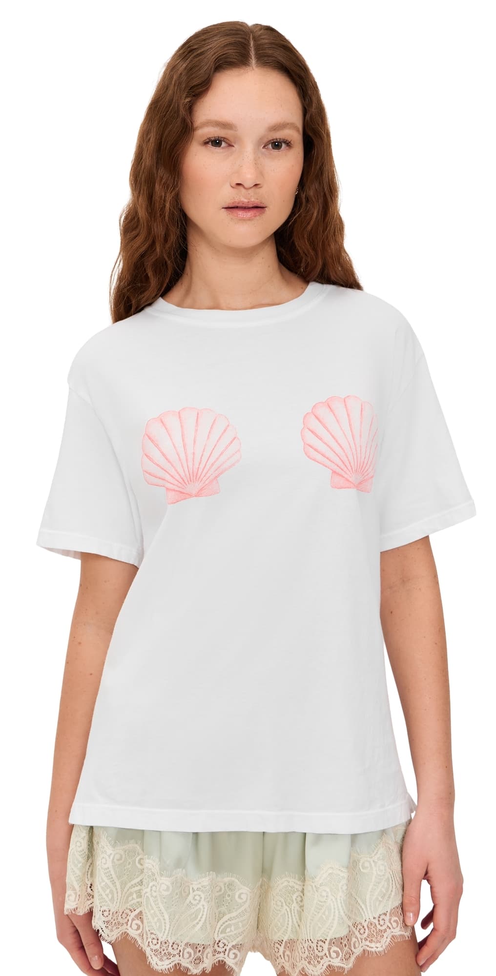 Sunny Somewhere Seashells by The Seashore Tee White