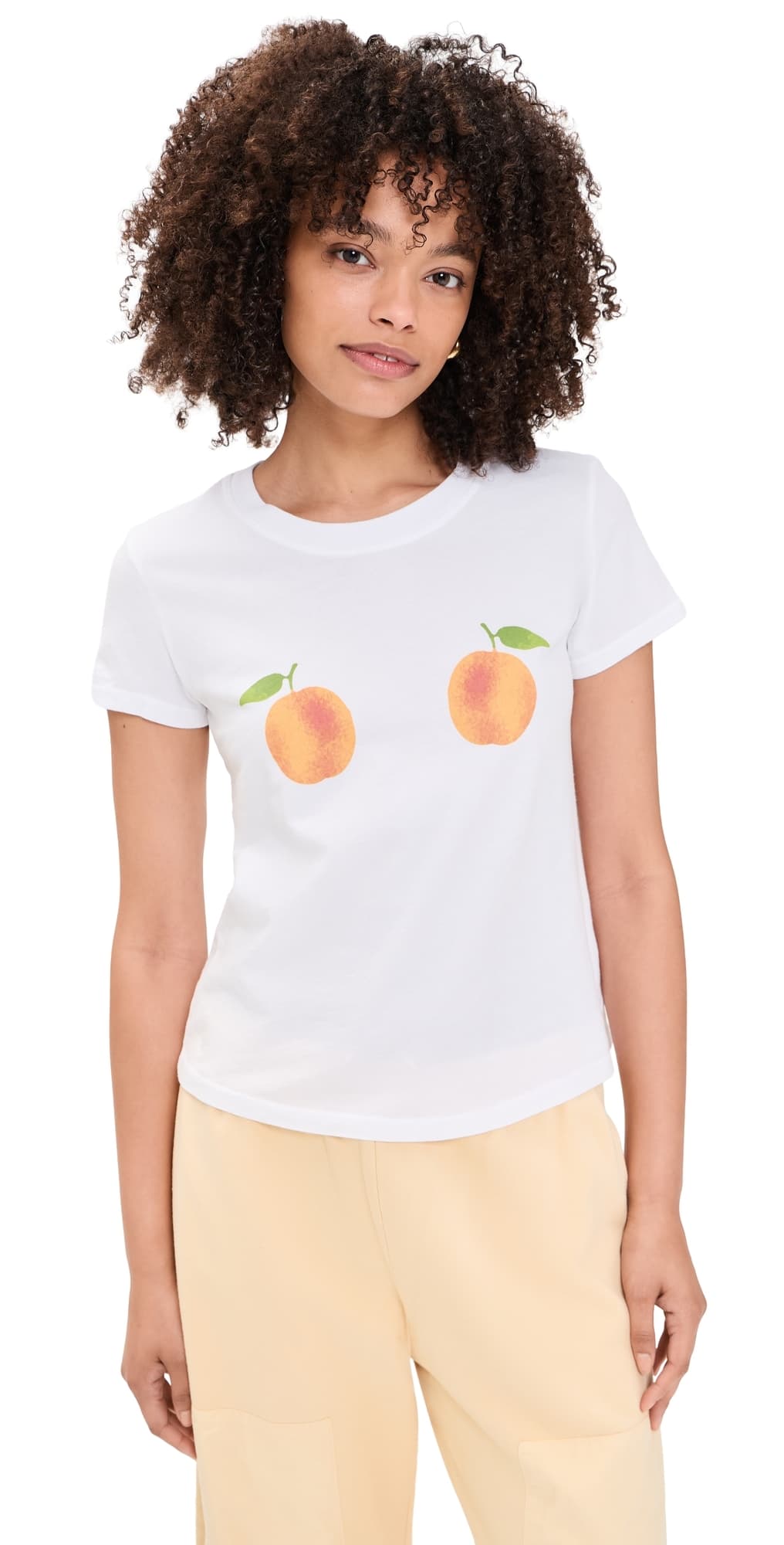 Sunny Somewhere Peaches and Cream Tee White