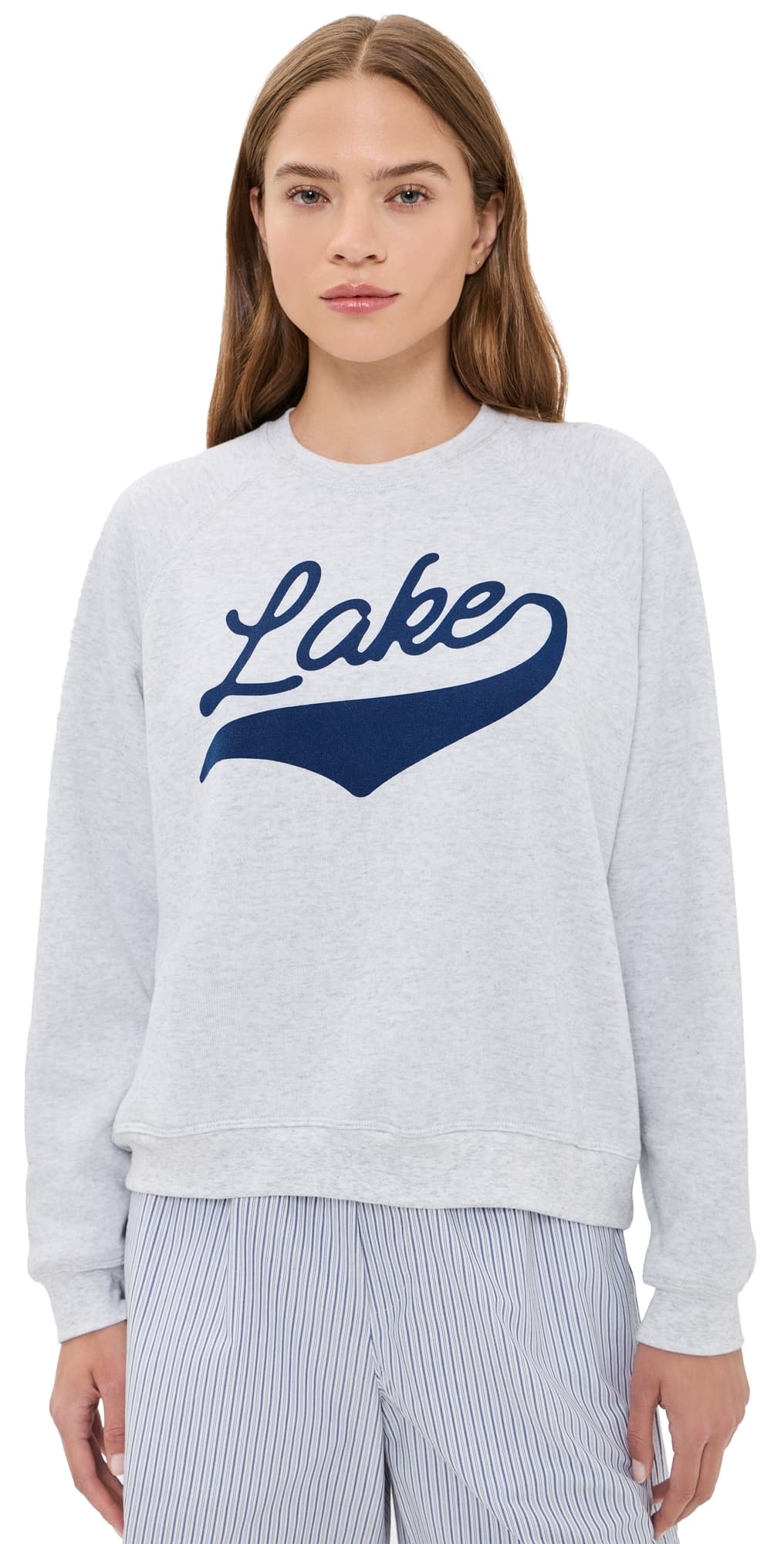 Sunny Somewhere Lake Raglan Sweatshirt Heather Ash