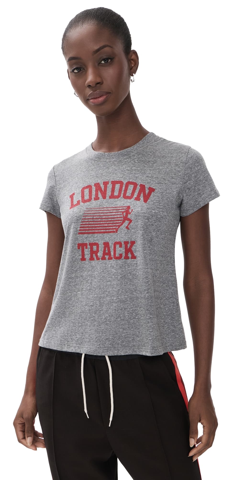 Sunny Somewhere London Track Femme Crew Tee Heather Grey