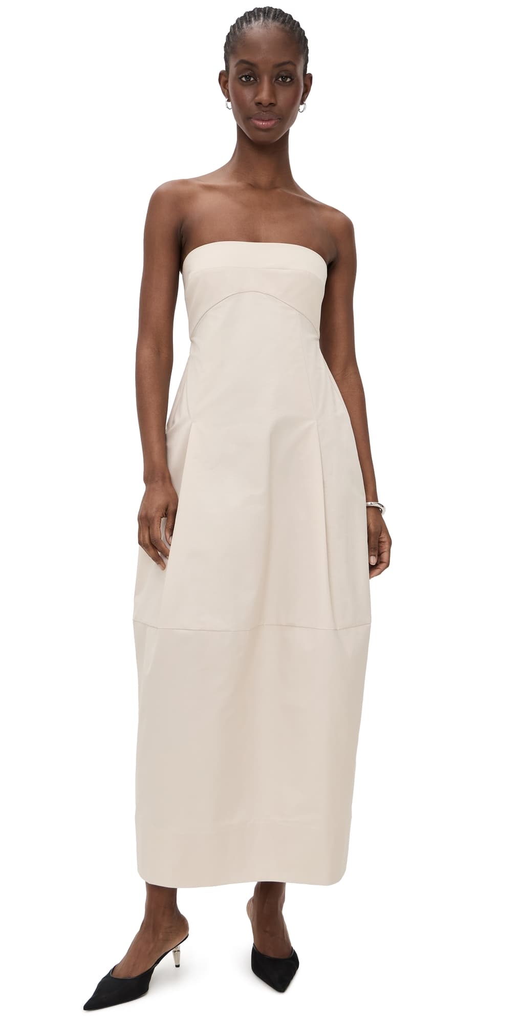 St. Agni Canvas Pleat Cocoon Dress Shell