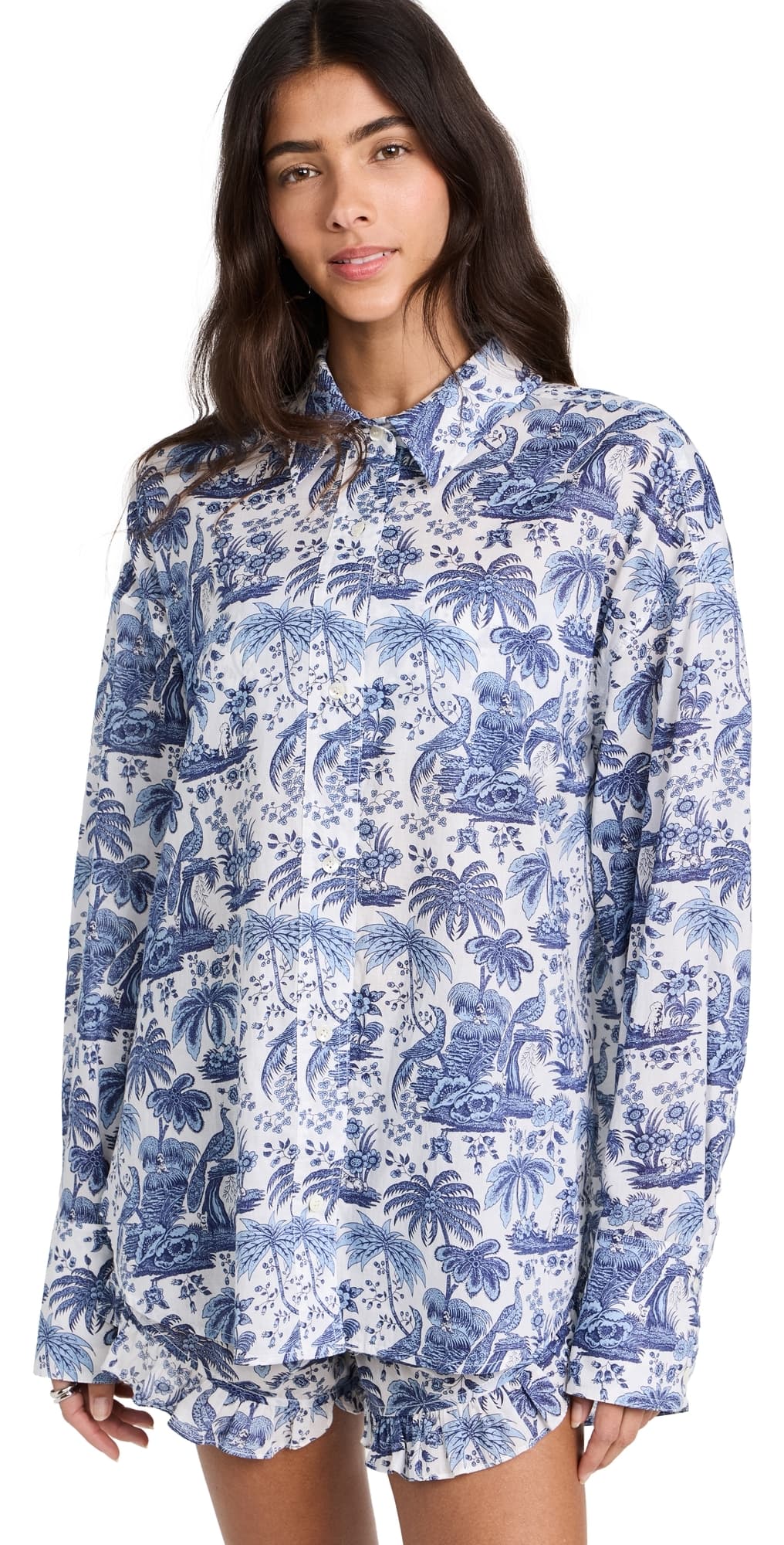 STAUD Colton Top Blue Toile