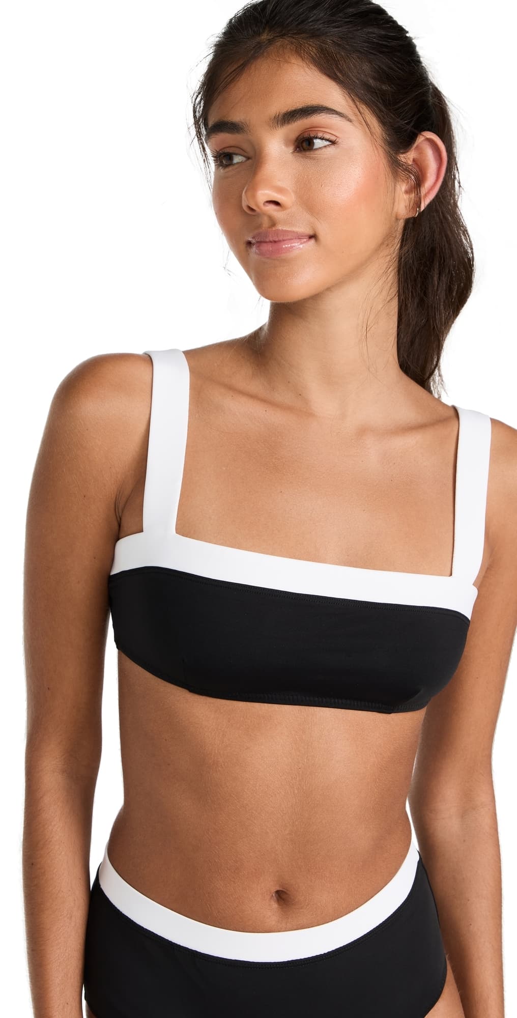 STAUD Liv Bikini Top Black/White