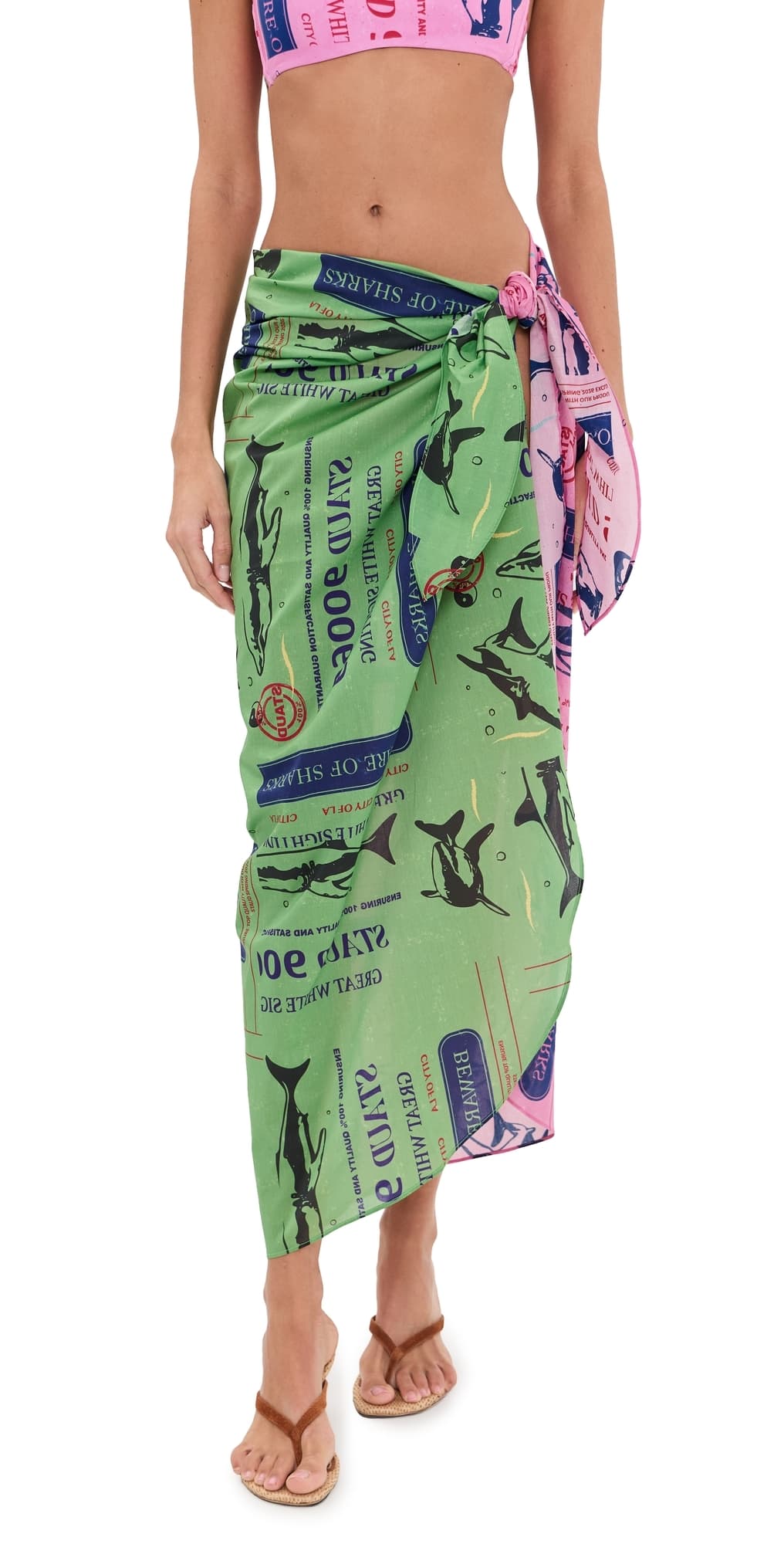 STAUD Inlet Sarong Parcel Print Pink · One Size