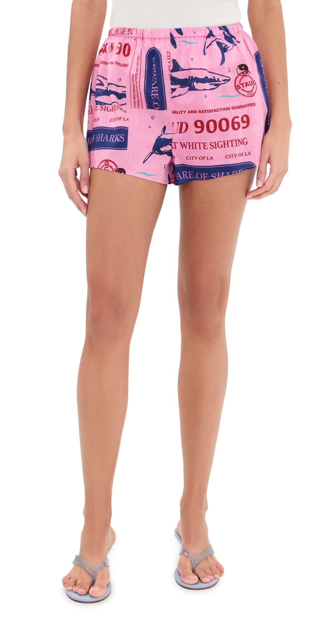 STAUD Paddle Shorts Parcel Print Pink