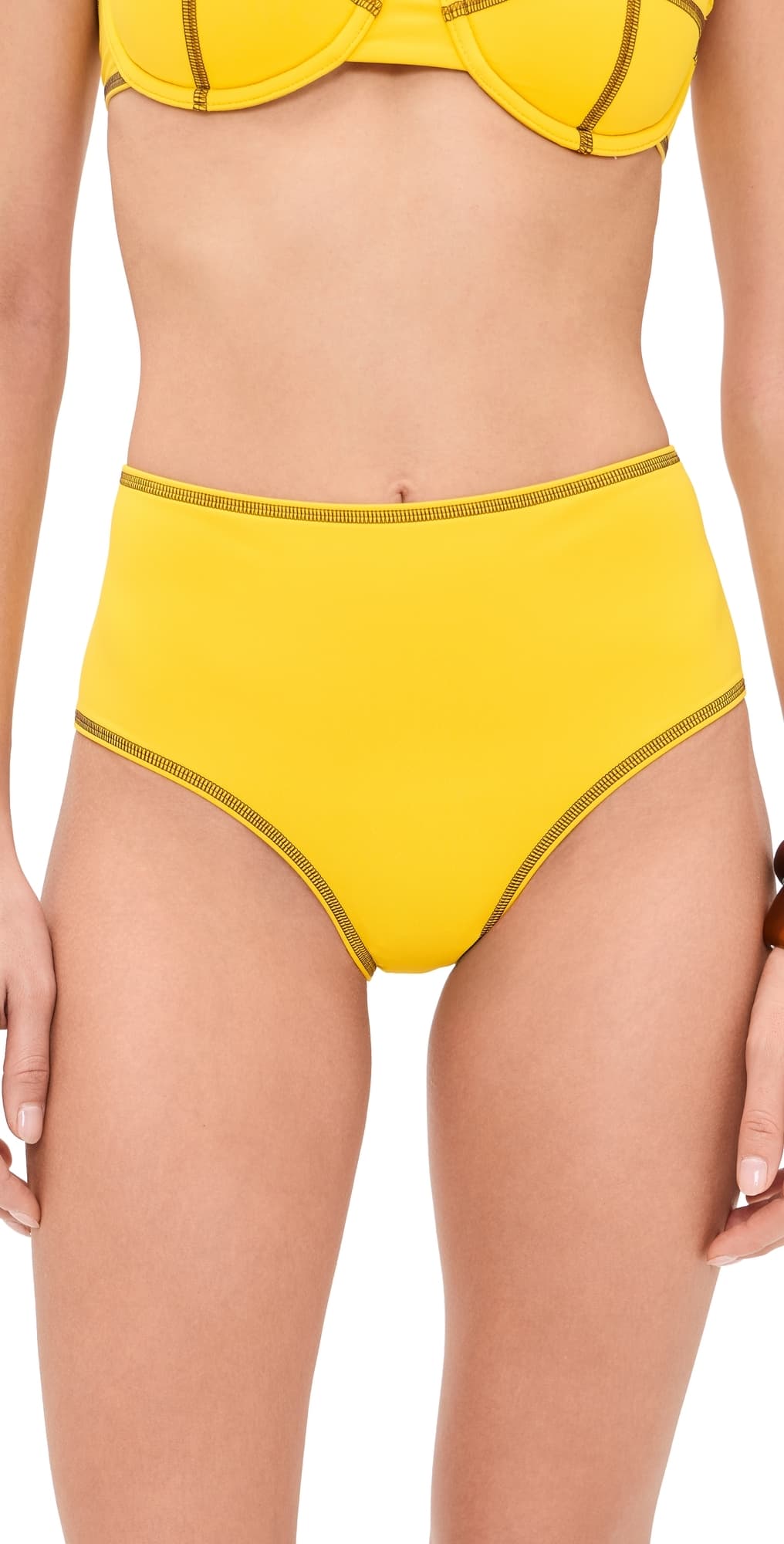 STAUD Devon High Rise Bikini Bottoms Sunshine