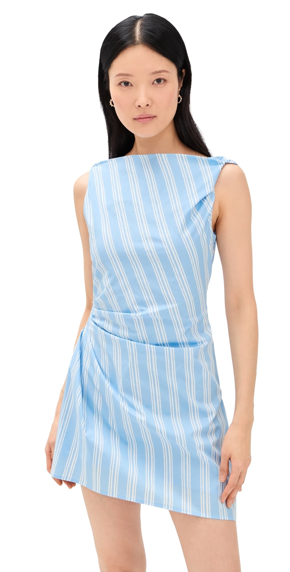 STAUD Callie Mini Dress Ventura Stripe