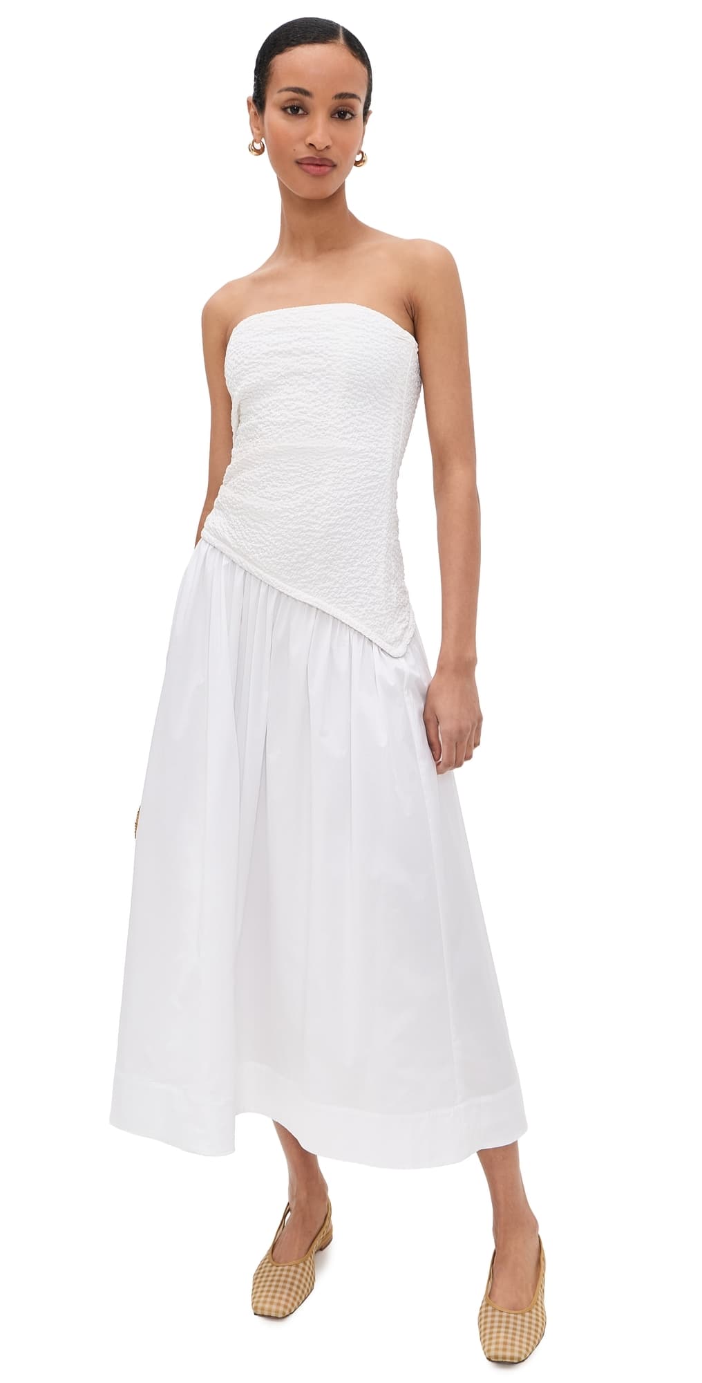 STAUD Nia Dress White