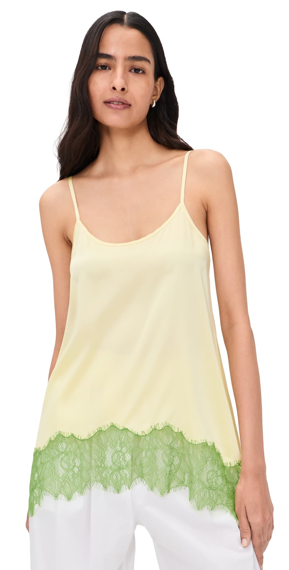 STAUD Chloe Silk Camisole Key Lime/Sprout