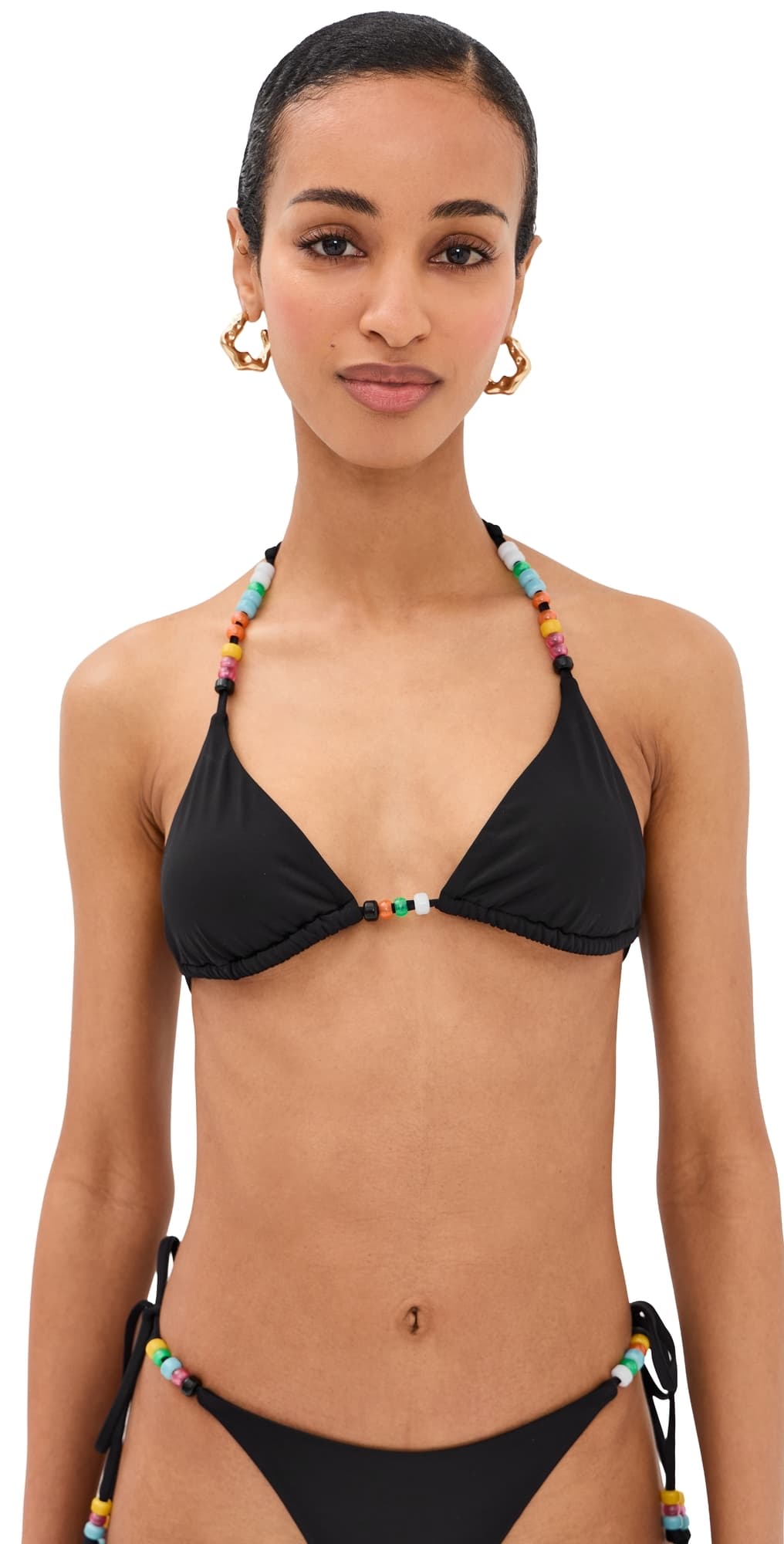 STAUD Lido Triangle Bikini Top Black