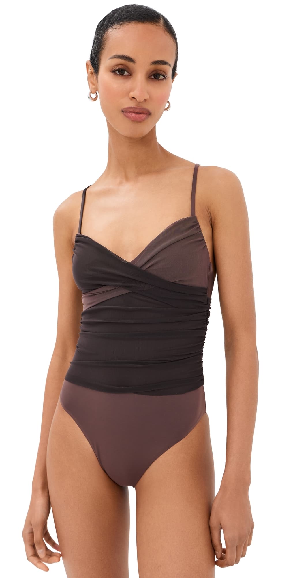 STAUD La Mer One Piece Espresso/Dark Chocolate