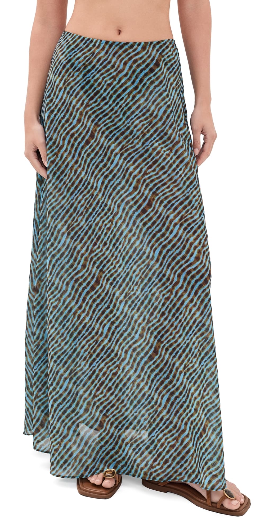 STAUD Velma Coverup Skirt Tidal Shell