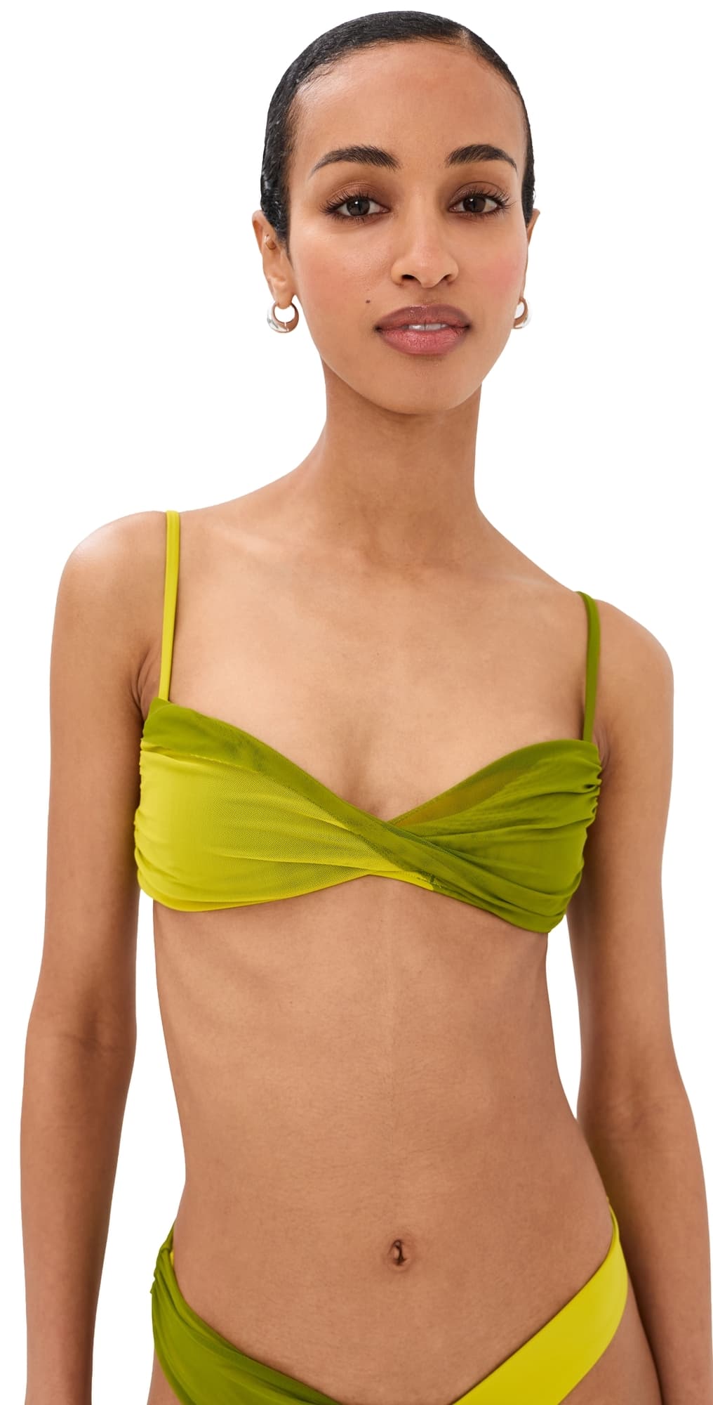 STAUD La Mer Bikini Top Citron/Pesto